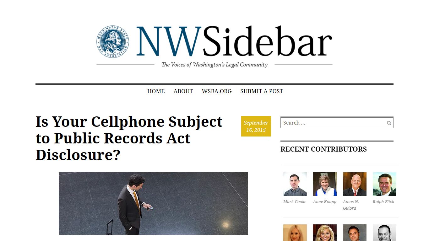 Is Your Cellphone Subject to Public Records Act Disclosure?